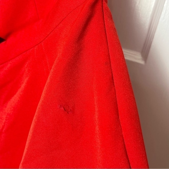 TOCCIN Red Bow‎ Detail One Shoulder Sleeveless Front Cutout Mini Sheath Dress 4 - Picture 8 of 8